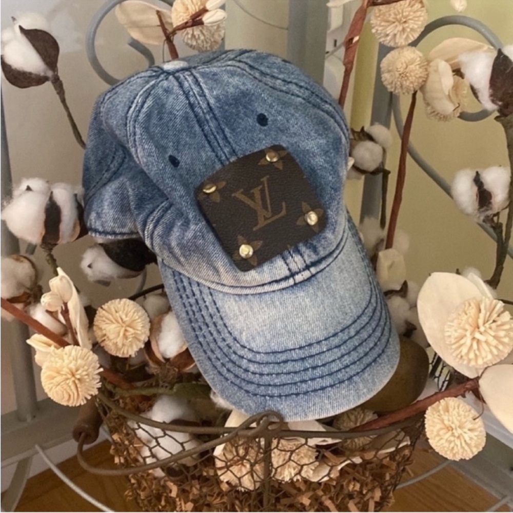 Authentic Louis Vuitton Blue Denim Baseball Cap
